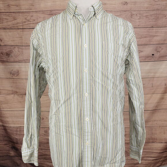 GAP RELAXED FIT MULTICOLOR STRIPED BUTTON DOWN SHIRT MENS SIZE L LARGE - Picture 3 of 7